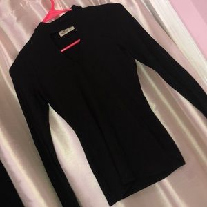 Hollister Black Long Sleeve Cutout T-Shirt